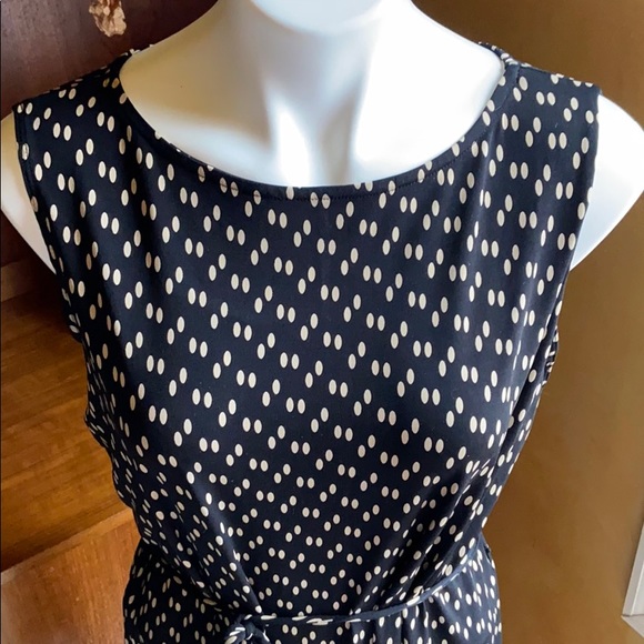 XL MERONA STRETCH JERSEY DRESS BLACK AND TAN DOT - Picture 4 of 13